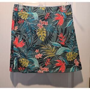 RipSkirt wrap skirt sz L green tropical print